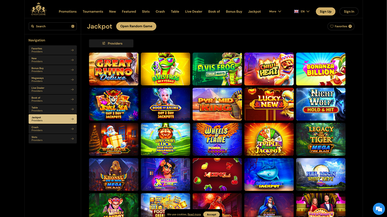 Jackpot Casino Empire sur ordinateur de bureau
