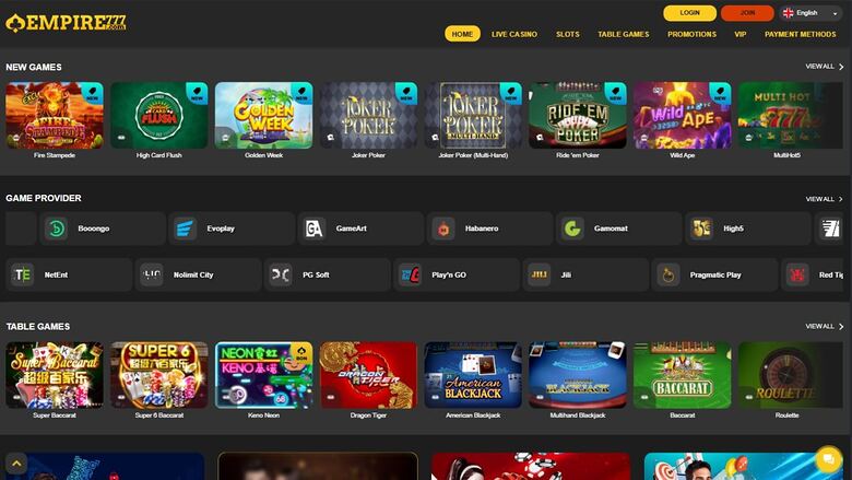Desarrolladores de juegos de Casino Empire777 en escritorio