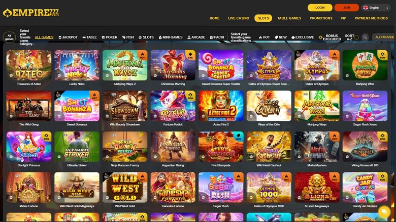 Juegos de Casino Empire777 en escritorio