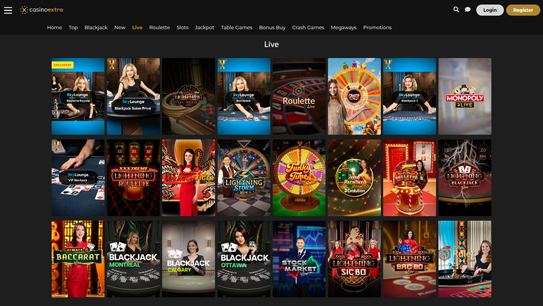 Casinò dal vivo con croupier desktop di Casino Extra