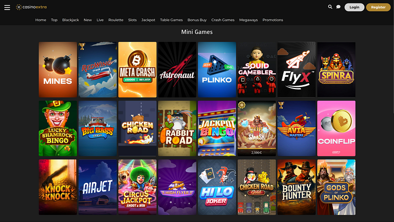Casino Extra Desktop-Minispiele