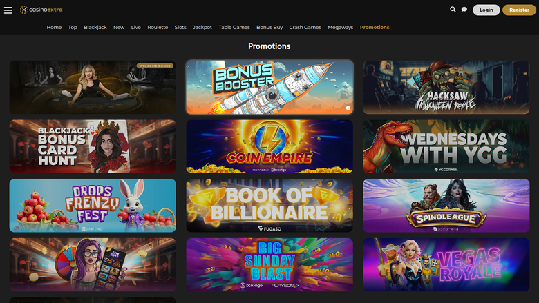 Promozioni desktop di Casino Extra