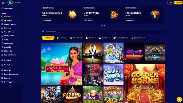 Juegos de Casino Fiz en escritorio
