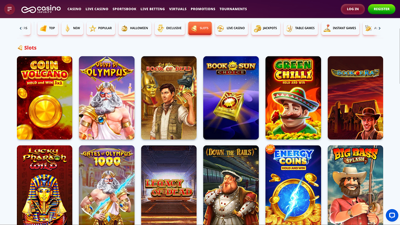 Juegos de Casino Infinity en escritorio