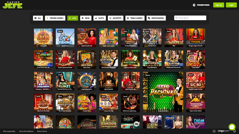 Casino JEFE Croupier en direct sur ordinateur