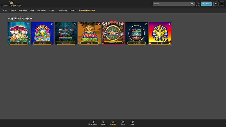 Casino Kingdom Jackpot sur ordinateur