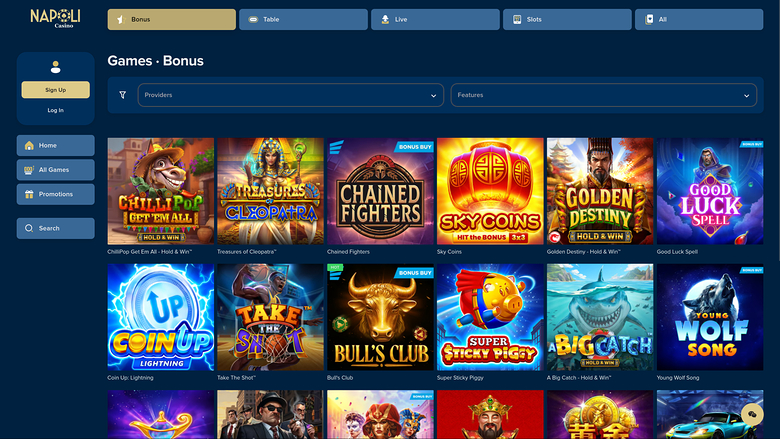 Jeux bonus de Casino Napoli sur ordinateur