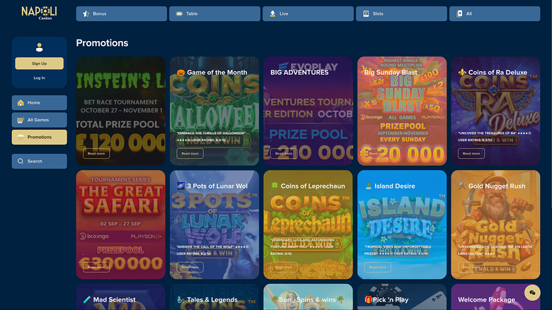 Promotions de Casino Napoli sur ordinateur