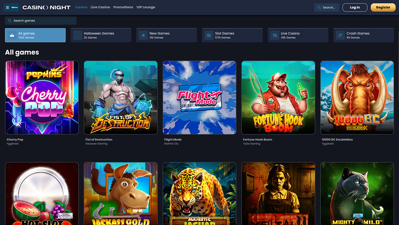 Juegos de Casino Night en escritorio