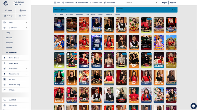 Casino Orca Desktop Live Dealer