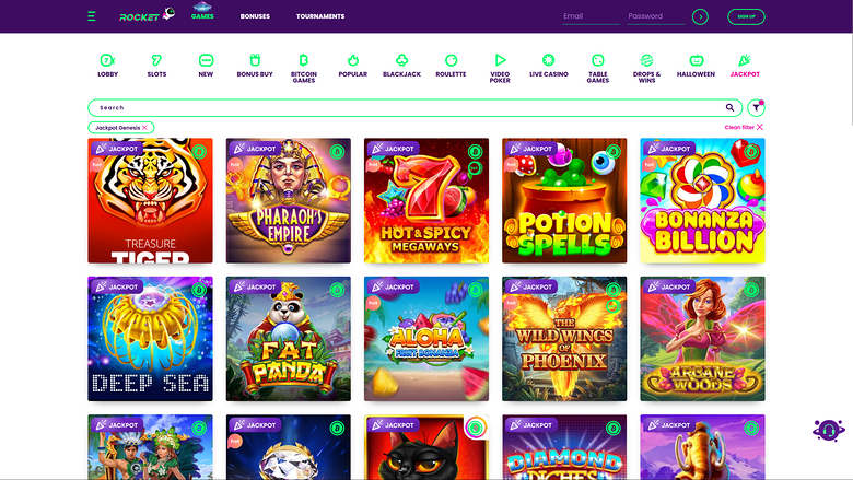 Jackpot de Casino Rocket sur ordinateur