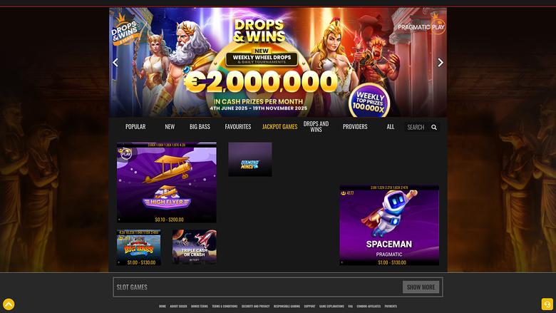 Jackpot de Casino Sieger sur ordinateur