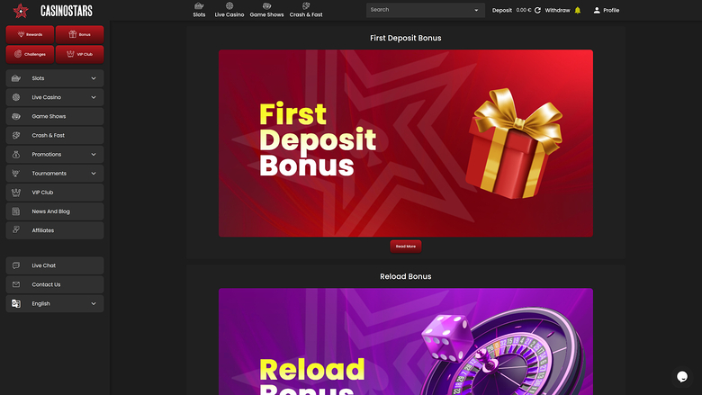 Promotions de Casino Stars sur ordinateur