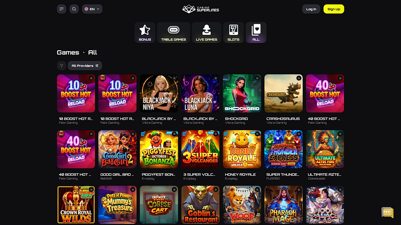 Casino Superlines Desktop-Spiele