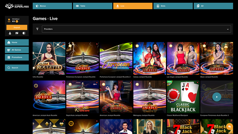 Croupier en direct de Casino Superlines sur ordinateur