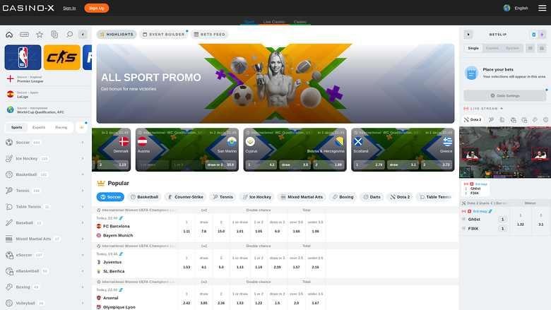 Casino X Desktop-Livesport