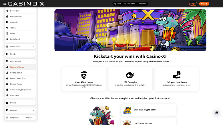 Promotions de Casino X sur ordinateur