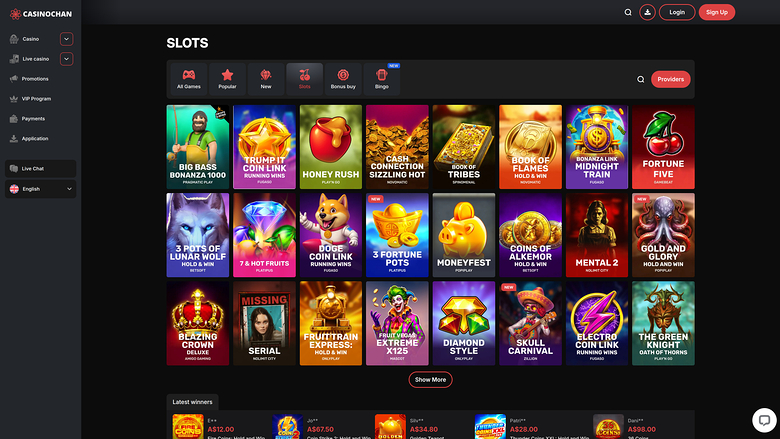 CasinoChan Casino Desktop-Spiele