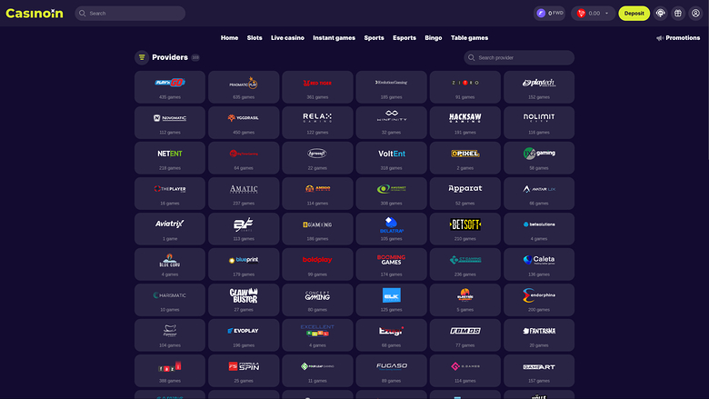 Développeurs de jeux de Casinoin sur ordinateur