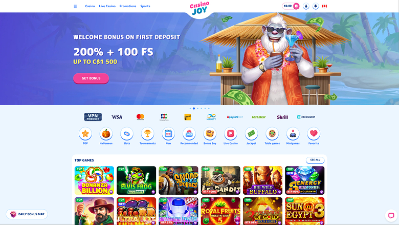 Casino Joy Desktop-Startseite