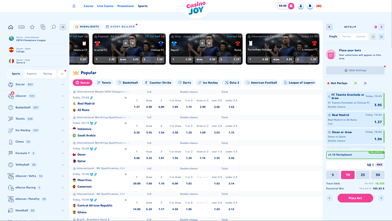 Casino Joy Desktop-Live-Sport