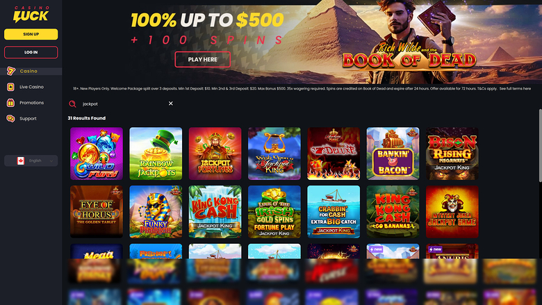 CasinoLuck Jackpot Desktop