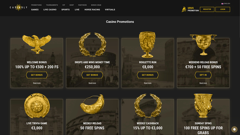 Casinoly Casino Promotions Desktop