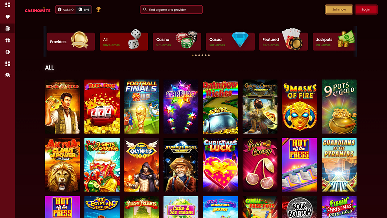 Игры казино Casinomite для настольных компьютеров