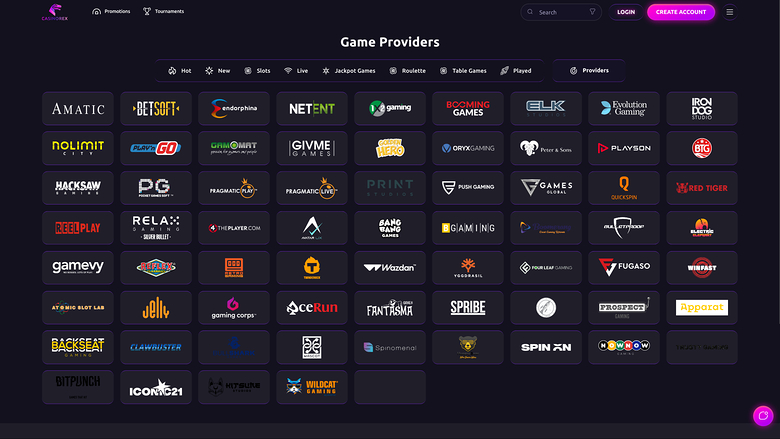 Sviluppatori di giochi di CasinoRex desktop