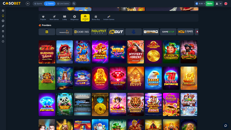Casobet Casino Jackpot Desktop-Version