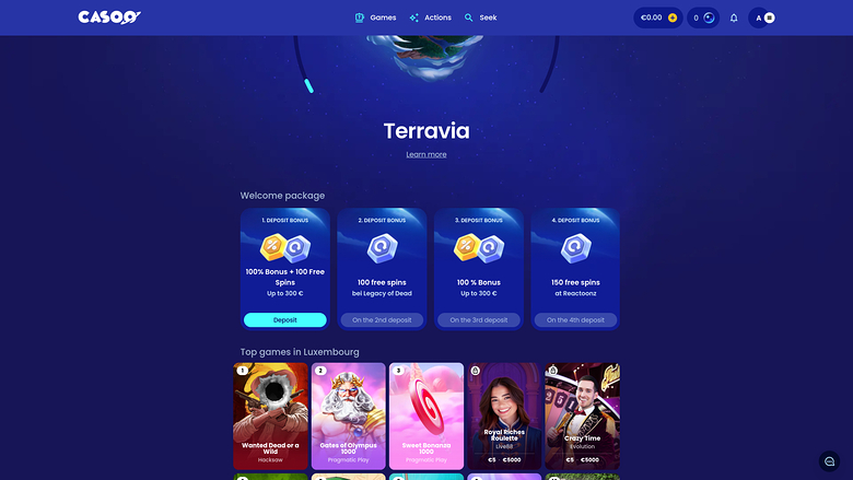 Promotions du casino Casoo version de bureau