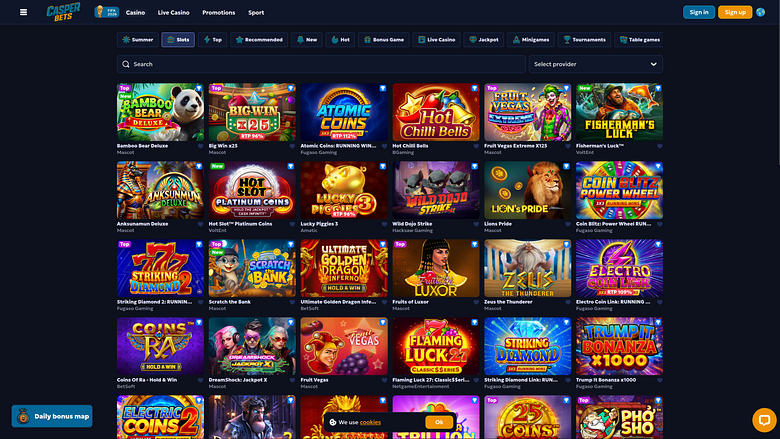 Casper Bets Casino Desktop Games