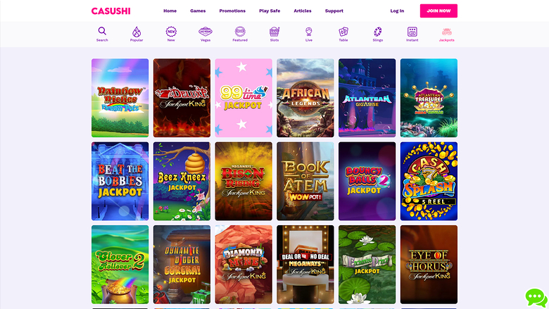 Bote de Casushi Casino Versión de Escritorio