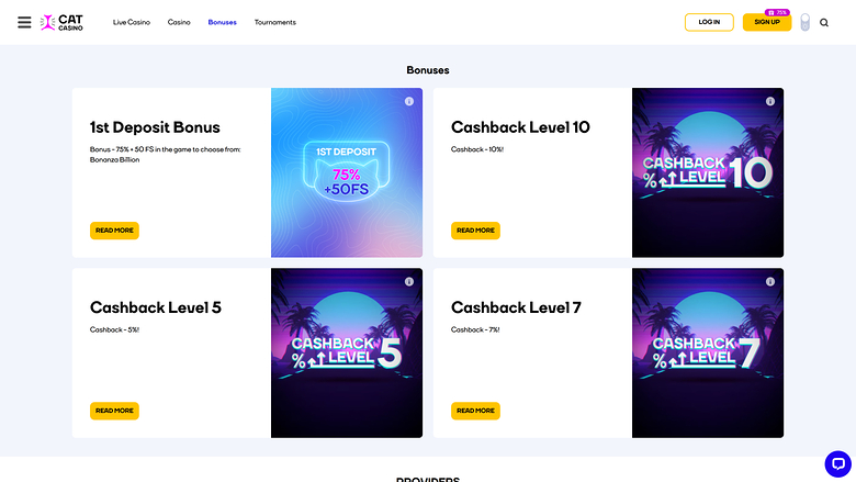 Promotions du Casino Cat Version Bureau