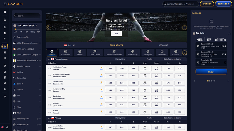 Sports en direct du casino Cazeus Bureau