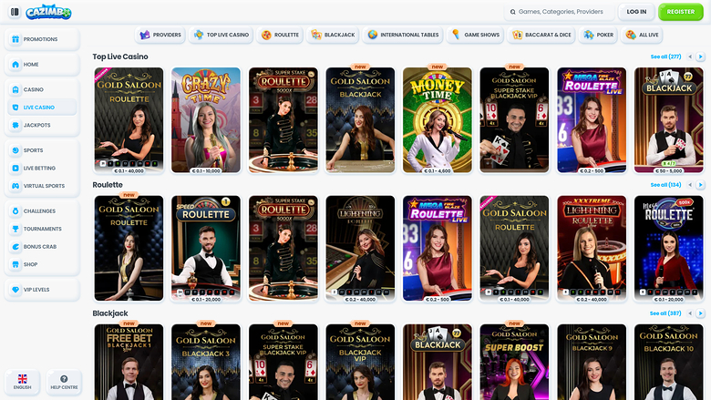 Crupier en vivo de Cazimbo Casino Escritorio