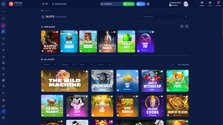 Giochi del Celsius Casino Desktop