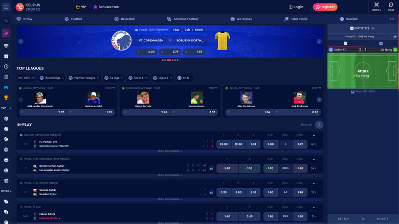 Celsius Casino Sport Versione Desktop