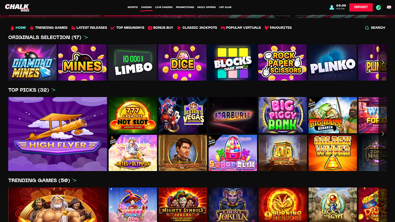 ChalkWins Casino Games Desktop