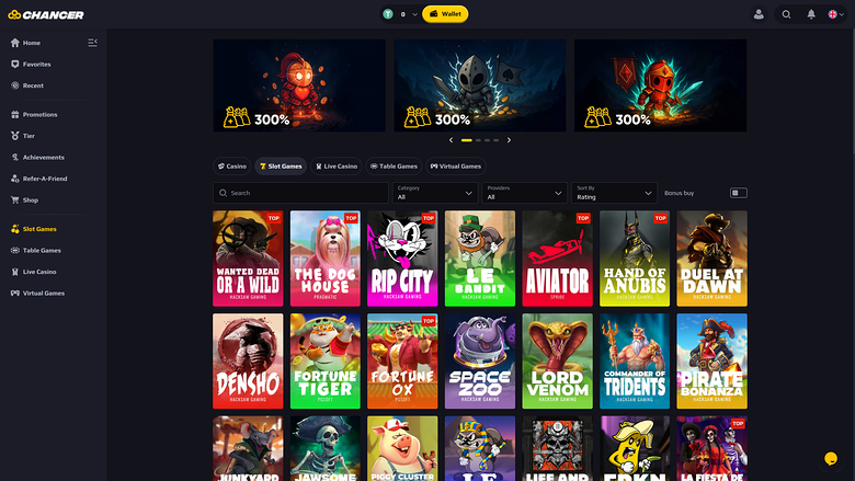 Jeux du casino Chancer Bureau