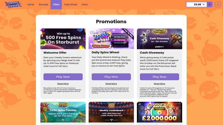 Cheeky Casino promotions bureau