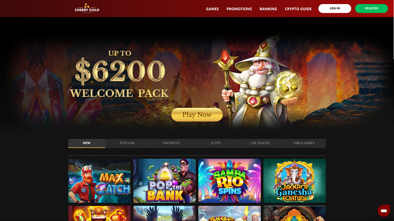 Page d’accueil de Cherry Gold Casino bureau