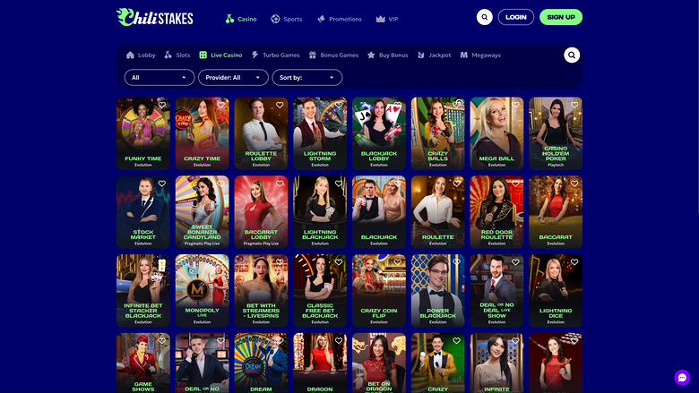 Croupier en direct de ChiliStakes Casino sur ordinateur