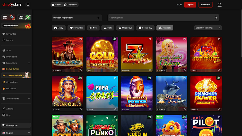 Chipstars.bet Десктоп Джекпот