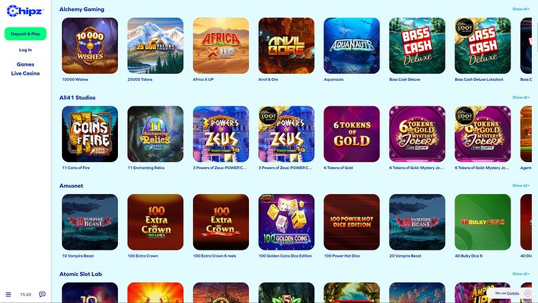 Desarrolladores de juegos de Chipz en escritorio