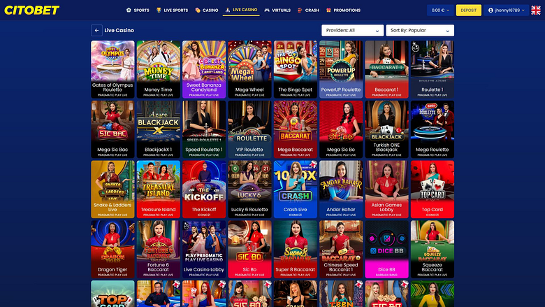 Citobet Desktop Live Dealer Image