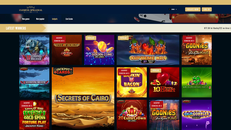 Jackpot de Clemens Spillehal Bureau