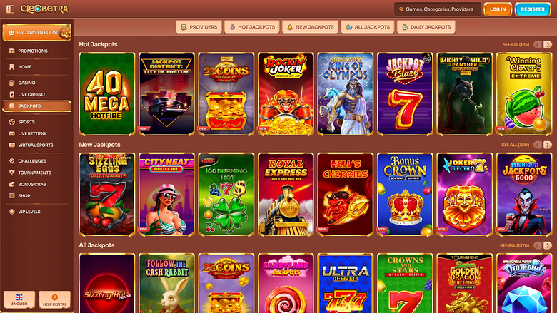 Jackpot du Casino Cleoberta Bureau