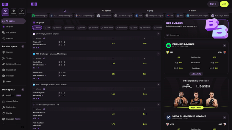 Sports en Direct du Casino Cloudbet Bureau