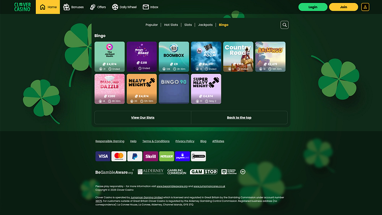 Bingo de bureau Clover Casino